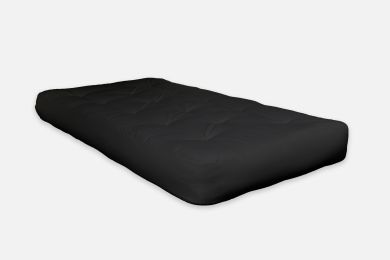 8" Black Double Foam Futon Mattress; Full Size Mattress Sleep Supportive & Pressure Relief; 75" x 54"