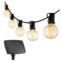 27Ft G40 Solar String Lights Outdoor Waterproof Globe Lights With 4 Lighting Modes Shatterproof LED Bulbs (only pick up)