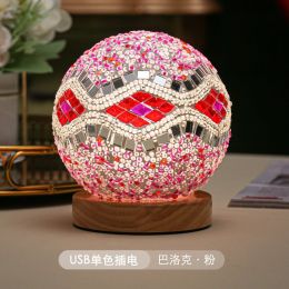 3 Color Changing Night Light RGB Remote Control Dimmable Lamp Portable Table Bedside Lamps USB Rechargeable Night Lamp (Type: Tricolor Remote 5)