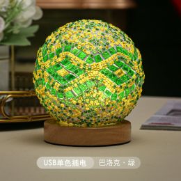 3 Color Changing Night Light RGB Remote Control Dimmable Lamp Portable Table Bedside Lamps USB Rechargeable Night Lamp (Type: Tricolor Remote 7)