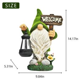 Cartoon Gnome Dwarf Statue Garden Lighting Waterproof Resin Figurines Solar Light Outdoor Lawn Courtyard Night Decorative Lamp (Type: B)