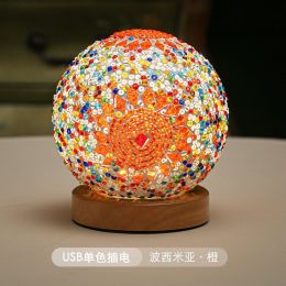 3 Color Changing Night Light RGB Remote Control Dimmable Lamp Portable Table Bedside Lamps USB Rechargeable Night Lamp (Type: Tricolor Remote 2)