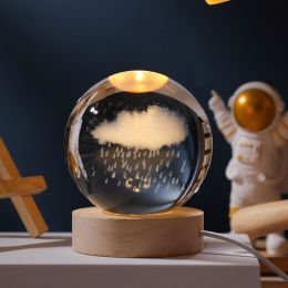 1pc Creative Crystal Ball Decoration; Desktop Night Light; Bedroom Night Light Valentine's Day Gifts Birthday Gifts (Type: Nimbus)