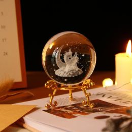 1pc Crystal Ball Art Decoration; Decoration Craft; Crystal Ball Valentine's Day Gifts Birthday Gifts (Type: Unicorn)