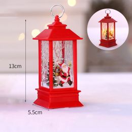 1pc Christmas Lantern Decoration; Vintage Style Hanging Electric Candle Oil Lamp; Christmas Ornaments For Tables & Desks; Holiday Home Decor (Style: Red Old Man)