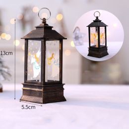 1pc Christmas Lantern Decoration; Vintage Style Hanging Electric Candle Oil Lamp; Christmas Ornaments For Tables & Desks; Holiday Home Decor (Style: Golden Angel)
