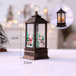 1pc Christmas Lantern Decoration; Vintage Style Hanging Electric Candle Oil Lamp; Christmas Ornaments For Tables & Desks; Holiday Home Decor (Style: Golden Old Man)