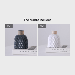 1pc Dried Flower Vase; Modern Vase For Living Room Bedroom Kitchen; Home Decor (Color: Black & White)