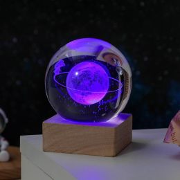 Cosmos Series Crystal Ball Night Lights; Milky Way; Moon; Desktop Bedroom Small Ornaments; Creative Valentine's Day Gifts Birthday Gifts (Type: Star Walk)