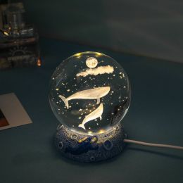 Stars And Seas; Ocean Series Crystal Ball Ornaments; Night Lights; Bedroom Desktop Decorations; Creative Birthday Gifts (Type: Deep Sea Whale)