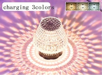 Romantic Diamond Crystal Lamp Table Light USB Touch Sensor Bar Table Lamp Dimming Beside Lamp LED Night Light For Restaurant Wedding Flower (Colors: 3)