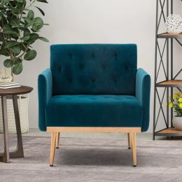 Chair ; leisure single sofa with Rose Golden feet (Color: Teal)